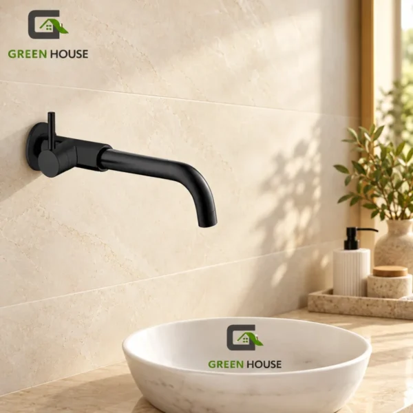 Griferia Acero Inoxidable Para Lavatorio Negro Agua Fria