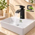 Griferia Lavatorio Acero Inoxidable Negro Mate Solo Agua Fria 20cm