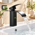 Griferia Lavatorio Acero Inoxidable Negro Mate Solo Agua Fria 20cm