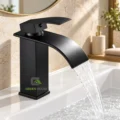 Griferia Lavatorio Acero Inoxidable Negro Mate Solo Agua Fria 20cm