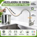 Mezcladora De Cocina Monocomando Extraible Acero Inoxidable