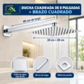 Ducha Cuadrada De 8 Pulgadas Mas Brazo Cuadrado