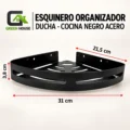 Esquinero Organizador Ducha -Cocina Negro Acero Inoxidable