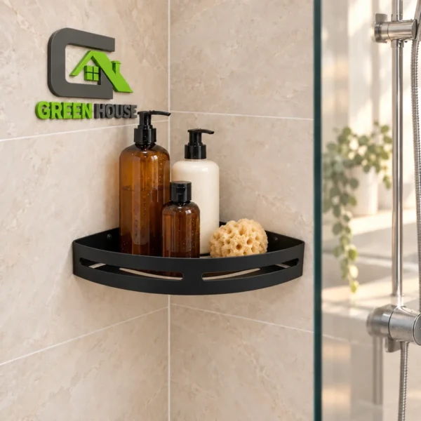 Esquinero Organizador Ducha -Cocina Negro Acero Inoxidable