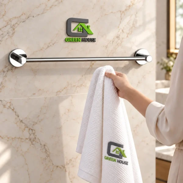 Elegante Toallero Cromado Brillante 60cm Acero Inoxidable