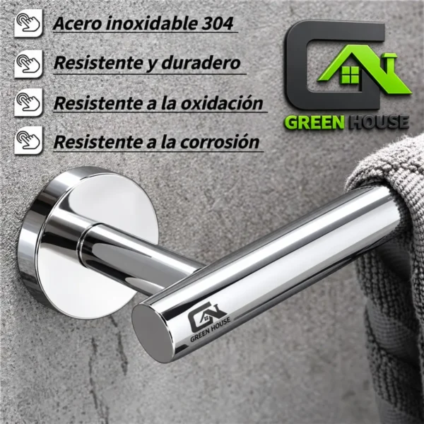 Elegante Toallero Cromado Brillante 60cm Acero Inoxidable