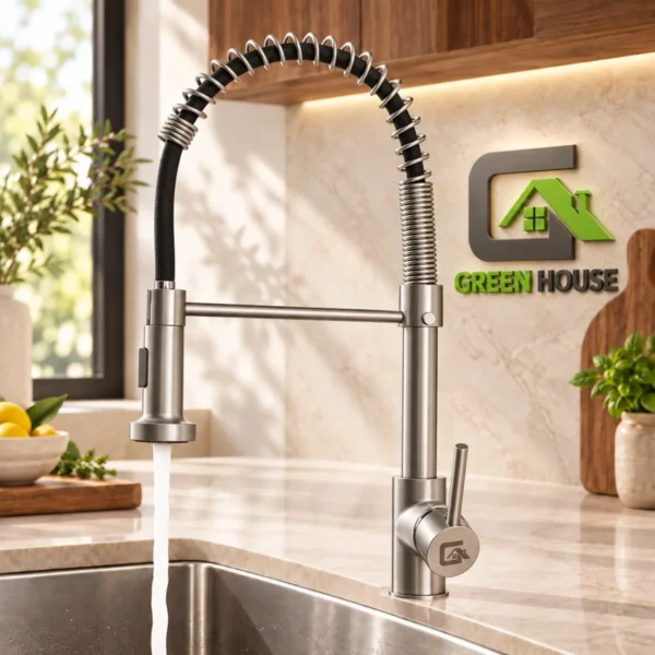 Mezcladora De Cocina Satinado Extraible Espiral Acero Inoxidable Monocomando