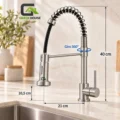 Mezcladora De Cocina Satinado Extraible Espiral Acero Inoxidable Monocomando