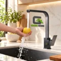 Griferia Mezcladora Negro Acero Inoxidable Giro 360 Grados