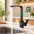 Griferia Mezcladora Negro Acero Inoxidable Giro 360 Grados