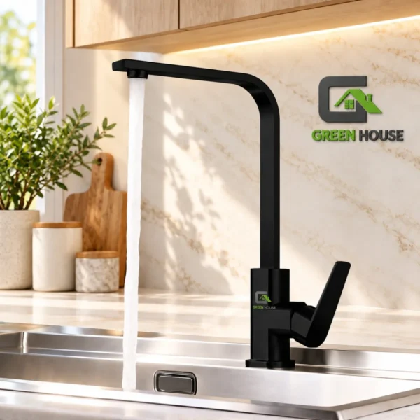 Griferia Mezcladora Negro Acero Inoxidable Giro 360 Grados