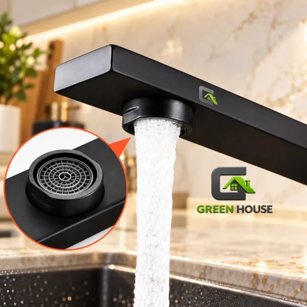 Griferia Mezcladora Negro Acero Inoxidable Giro 360 Grados