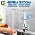 WEB60 Griferia De Cocina Mezcladora Giro 360 Grados Monocomando Acero Inoxidable