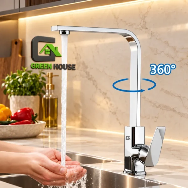 Griferia De Cocina Mezcladora Giro 360 Grados Monocomando Acero Inoxidable