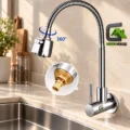 Griferia Llave Lavadero De Cocina Flexible Pared Agua Fria