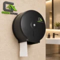 Dispensador  Papel Higiénico Redondo Negro Acero Inoxidable