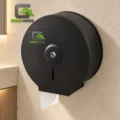 Dispensador  Papel Higiénico Redondo Negro Acero Inoxidable