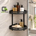 Esquinero Organizador Doble Para Ducha Negro Acero Inoxidable