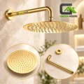Ducha Redonda De 8 Pulgadas Dorada Brillante Acero Inoxidable