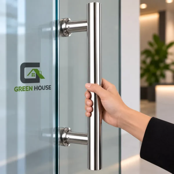 Manillon H Acero Inoxidable 120cm Brillante Puerta Madera - Vidrio- Metal