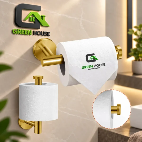 Kit De Ducha 8 Pulgadas Acero Satinado + Accesorios Dorado Satinado