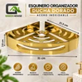Esquinero Organizador Ducha Dorado Acero Inoxidable