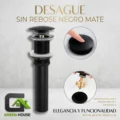 Desague De Ovalin Negro Automatico Push Button Sin Rebose