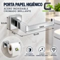 Porta Papel Higiénico Acero Inoxidable Cromado Brillante