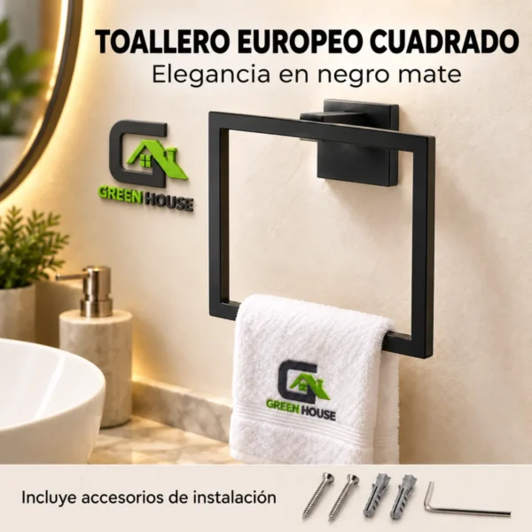 Toallero Europeo De Manos Minimalista Cuadrado Acero Inoxidable