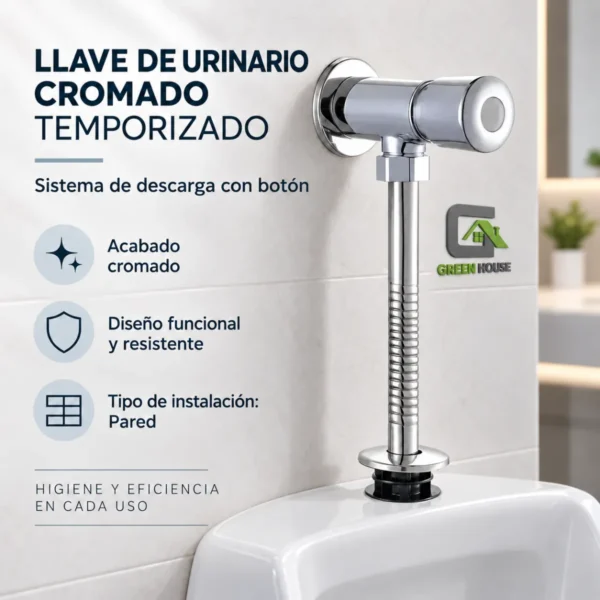Llave Urinario Mod. Ariel Cromado Temporizado