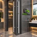 Manillon H Acero Inoxidable 120cm Brillante Puerta Madera - Vidrio- Metal