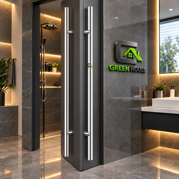 Manillon H Acero Inoxidable 120cm Brillante Puerta Madera - Vidrio- Metal