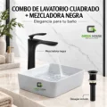 Combo Lavatorio Retangular+Mezcladora Mod. Allegra Pico Largo