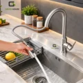 Griferia De Cocina Extraible Acero Inoxidable Satinado Solo Agua Fria