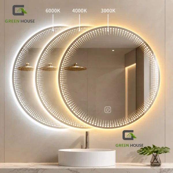 Espejo  Led 3 Tiempos Mod. Eloise  Circular De 70cm