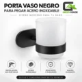 Porta Vaso Acero Inoxidable Negro Para Pegar
