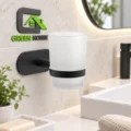 Porta Vaso Acero Inoxidable Negro Para Pegar