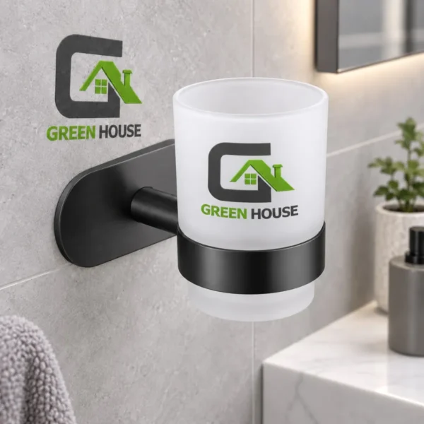 Porta Vaso Acero Inoxidable Negro Para Pegar