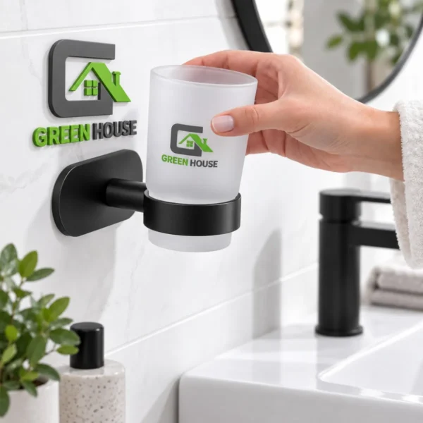 Porta Vaso Acero Inoxidable Negro Para Pegar