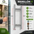 Manija - Manillon Acero Inoxidable Mod H - Doble 50cm Brillante