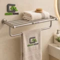 Elegante Toallero Con Repisa Satinado Acero Inoxidable 60cm