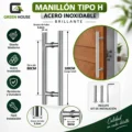 Manillon Acero Inoxidable Mod H - Doble 100cm Cromado Brillante