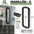 Manillon - Jalador - Tirador- Tipo C - Puertas De Vidrio - Madera Y Metal 32CM Negro