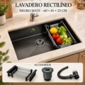 Lavadero Rectilineo Satinado 60x45x23cm Acero Inoxidable