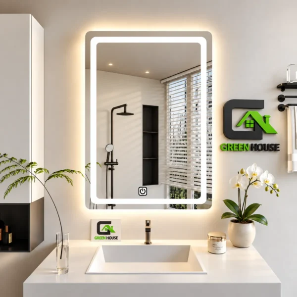 Combo Vanitorio Negro + Mezcladora Cascada Negro Mate + Espejo Led 3 Tiempos