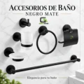 Kit 6 Piezas Toallero Acero Inoxidable SUS 304 Negro Mate