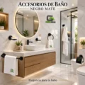 Kit 6 Piezas Toallero Acero Inoxidable SUS 304 Negro Mate