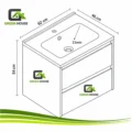 Combo Vanitorio Negro + Mezcladora Cascada Negro Mate + Espejo Led 3 Tiempos