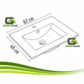Combo Vanitorio Negro + Mezcladora Cascada Negro Mate + Espejo Led 3 Tiempos