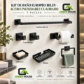 KIT DE BAÑO EUROPÉO BELEN - ACERO INOXIDABLE CUADRADO